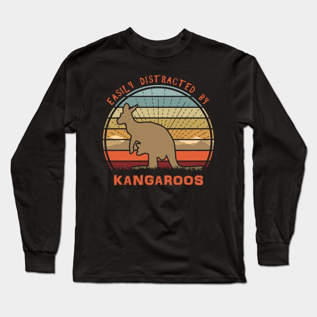 Easily Distracted By Kangaroos Long Sleeve T-Shirt by Nerd_art